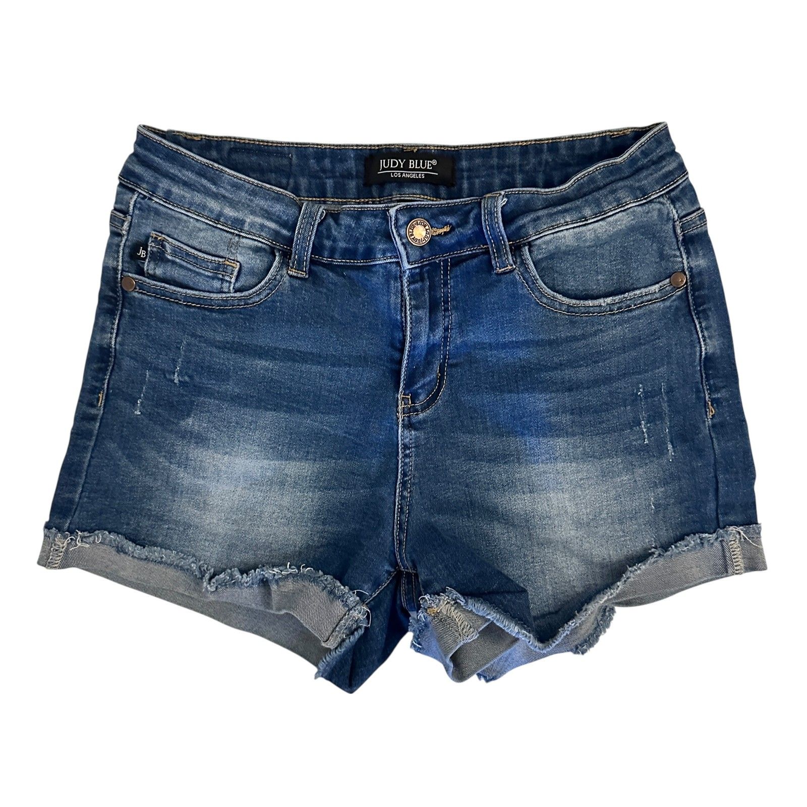 Judy Blue Los Angeles Short Denim Medium Wash Stretchy Shorts Size 27